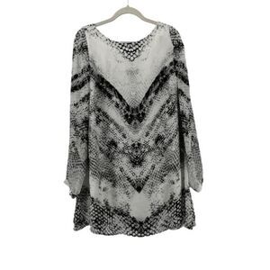 Guess Dress Long Sleeve Mini‎ Snake Print Casual Comfy Boho Cutout Small